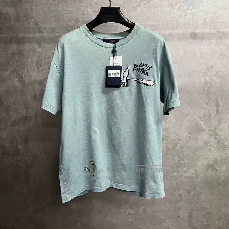 Louis Vuitton Louis Vuitton Blue tool embroidered short sleeve Size US L / EU 52-54 / 3 - 1 Thumbnail