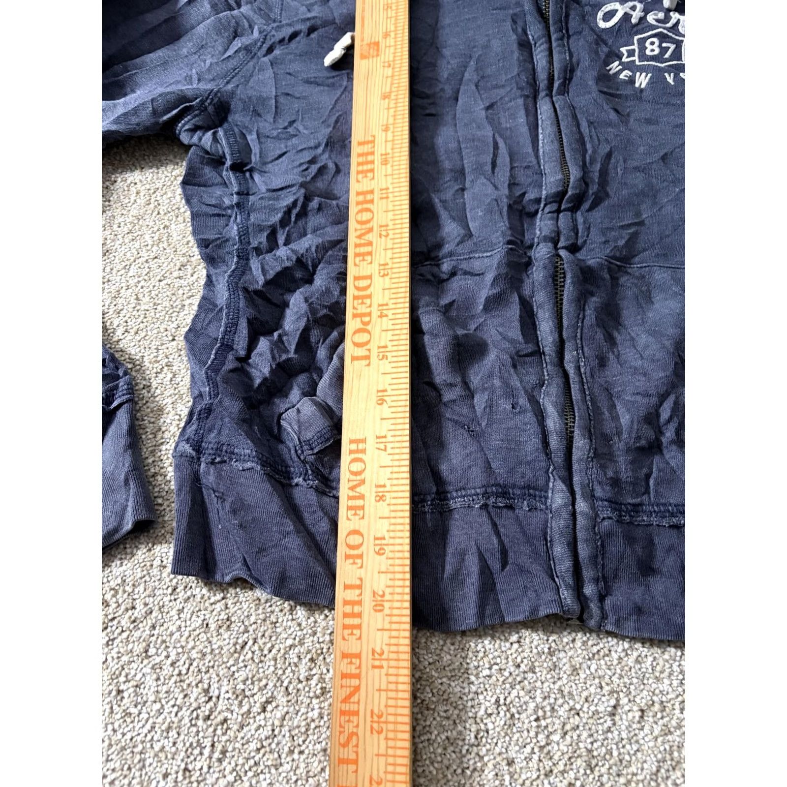 Aeropostale Aeropostale Hoodie Womens Large Blue Fleece Full Zip Aero 87 Logo Sweatshirt Size L / US 10 / IT 46 - 6 Thumbnail