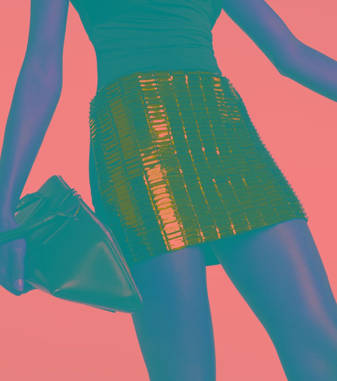 The Attico o1mle0526 Rue Embellished Mini Skirt in Green Size 30" / US 8 / IT 44 - 4 Thumbnail