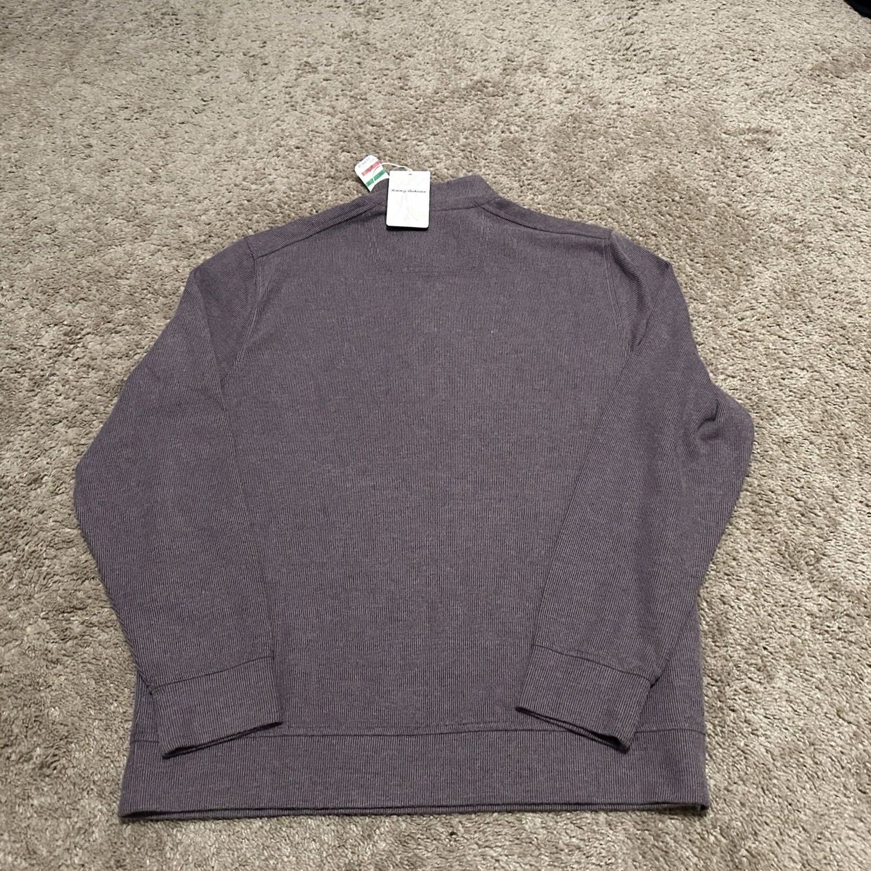 Tommy Bahama VINTAGE Tommy Bahama Sweater Mens L Mock Neck Purple 1/4 Zip Button Knit Cotton Blend Pullover Preppy Casual All Seasons Mens Size US L / EU 52-54 / 3 - 4 Thumbnail