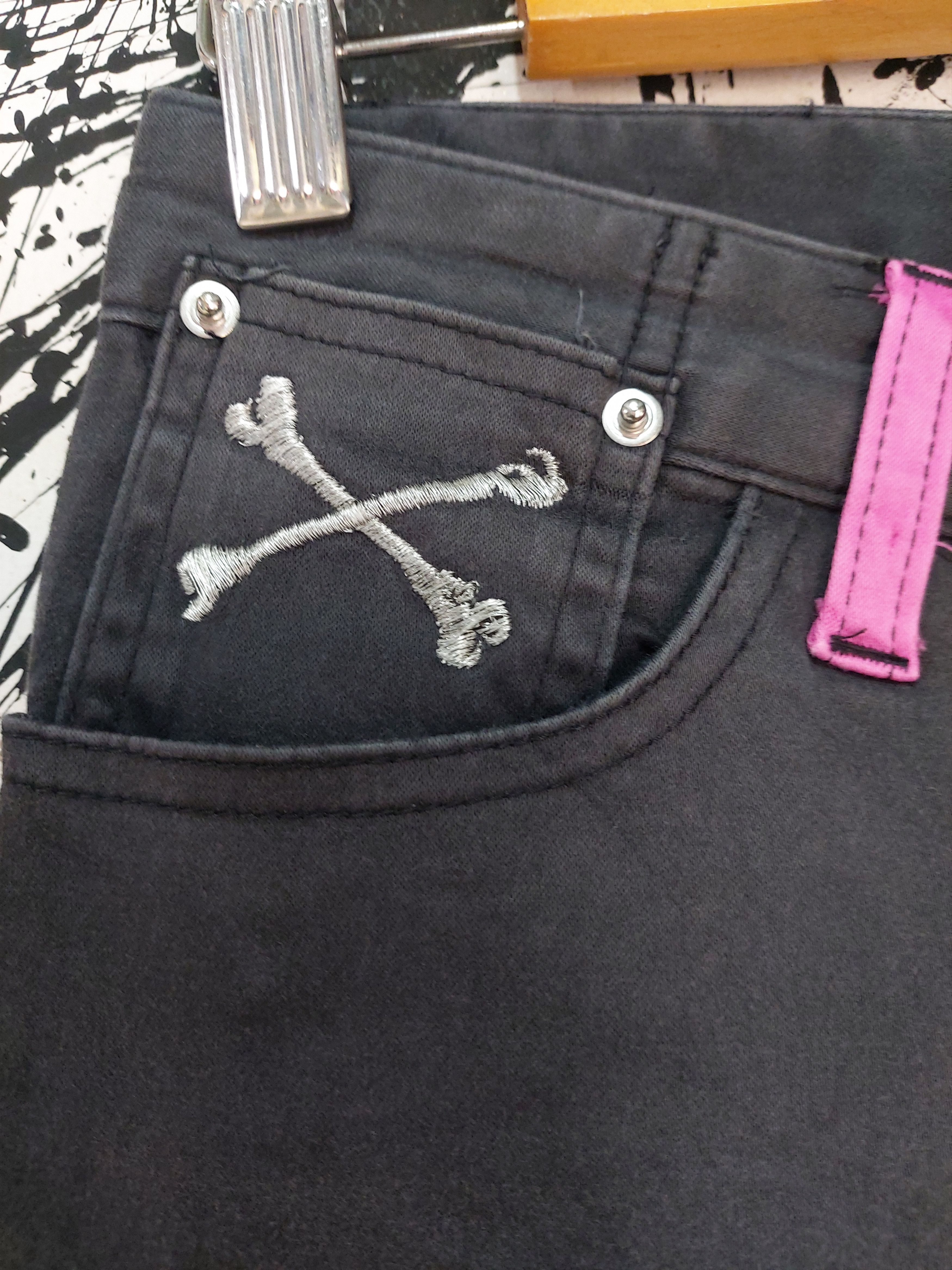 Seditionaries VINTAGE SUPER LOVERS ROCK BLACK PINK JEANS Size 26" / US 2 / IT 38 - 2 Thumbnail