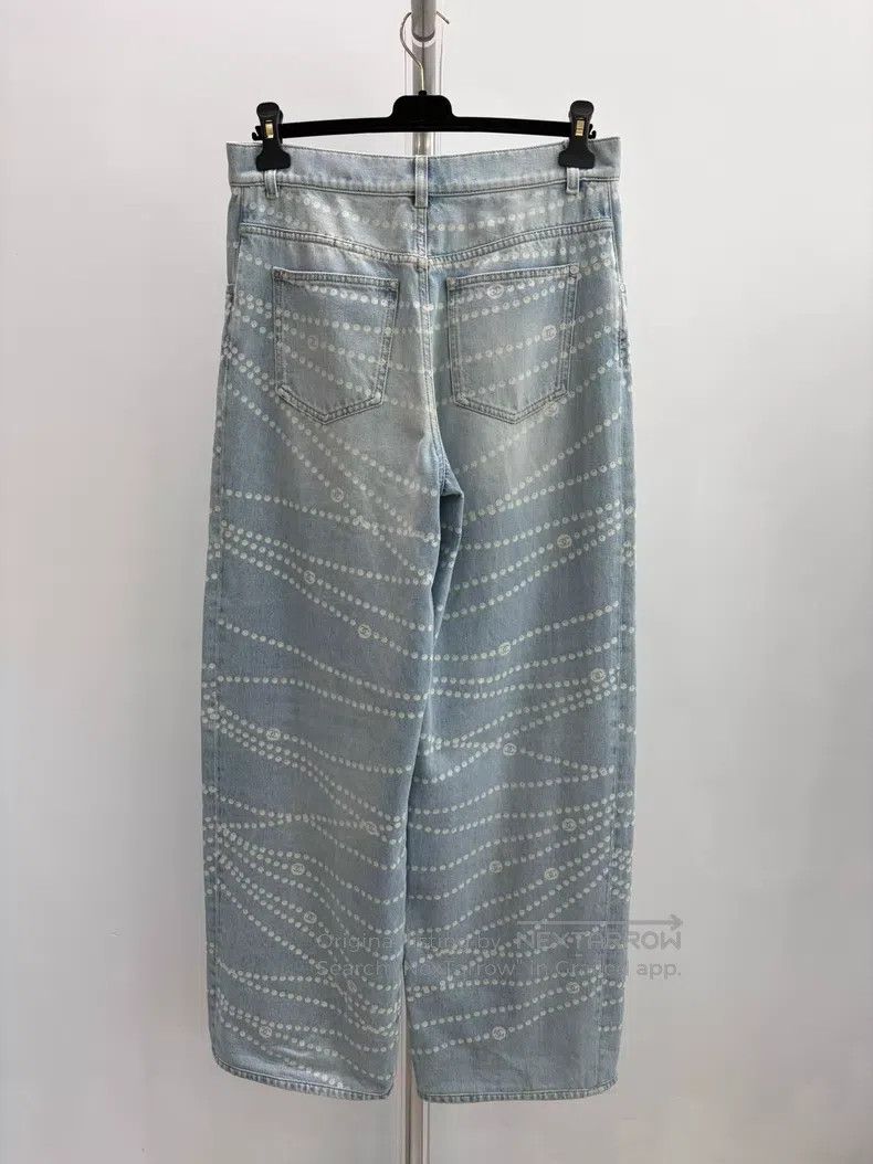 Chanel Chanel Light blue pearl jeans wide-leg pants Size 26" / US 2 / IT 38 - 2 Thumbnail
