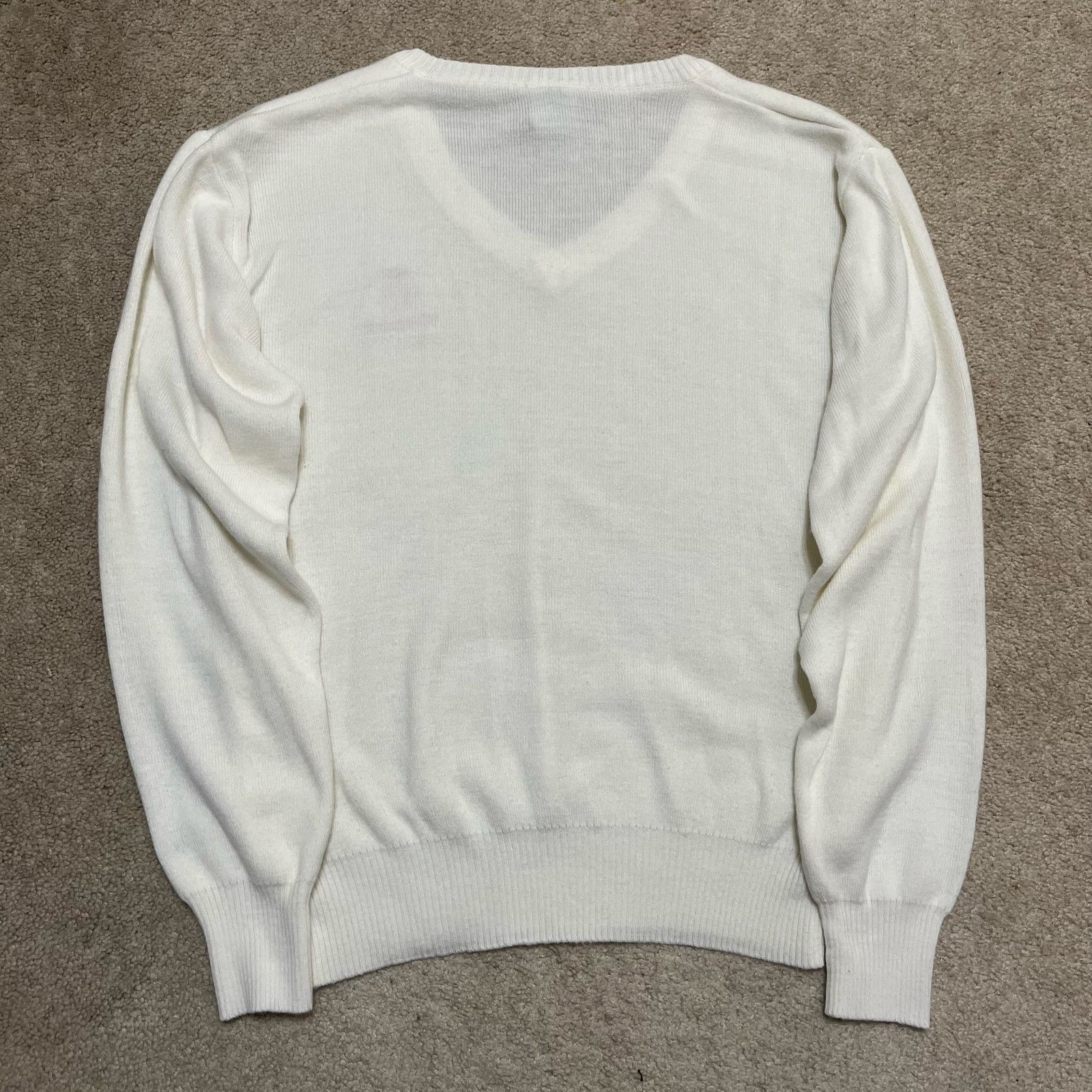 Champion Vintage Champion Wisconsin Badgers White V-Neck Sweater XL Size US XL / EU 56 / 4 - 3 Thumbnail