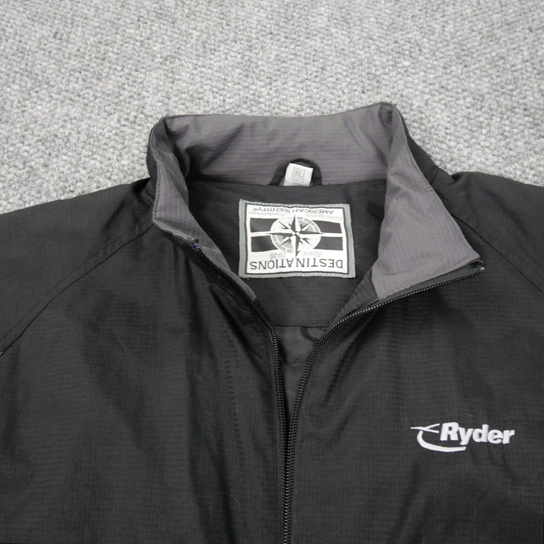 Vintage Destinations Ryder Jacket American Identity Mens XL Black/Gray Embroidered Reflective Safety Size US XL / EU 56 / 4 - 2 Thumbnail