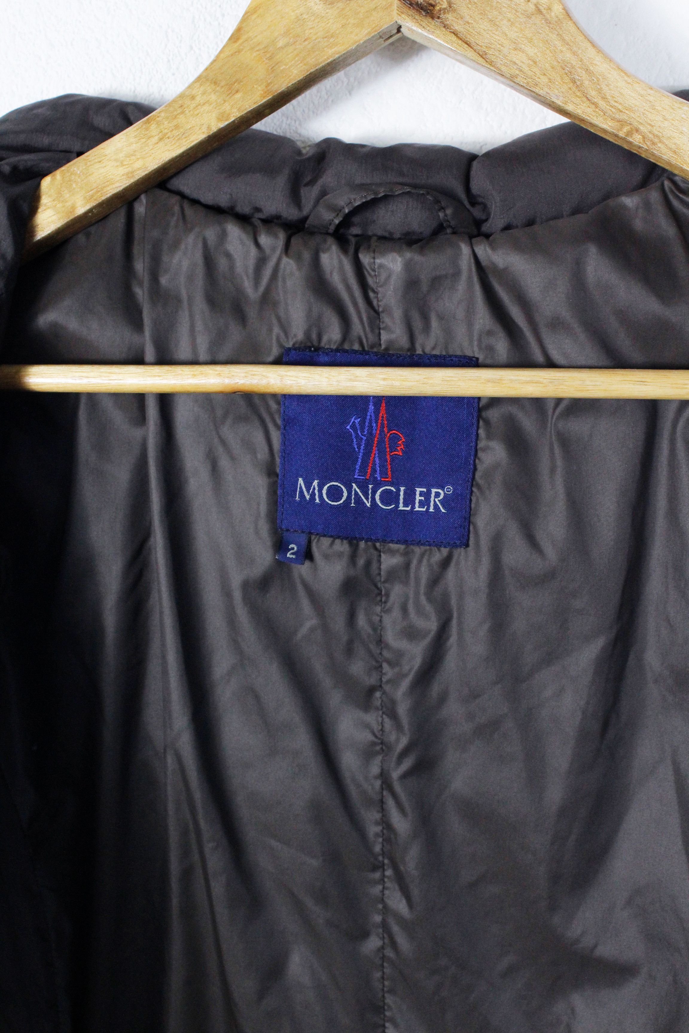 Moncler × Vintage Moncler Vintage Womens Quilted Brown Zip Coat Jacket 90s Size M / US 6-8 / IT 42-44 - 11 Thumbnail