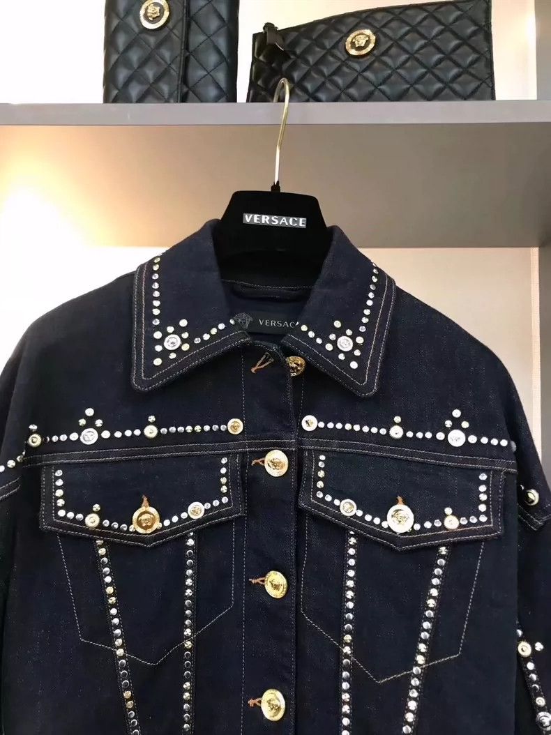 Versace Versace Medusa willow studded denim jacket Size XS / US 0-2 / IT 36-38 - 4 Thumbnail