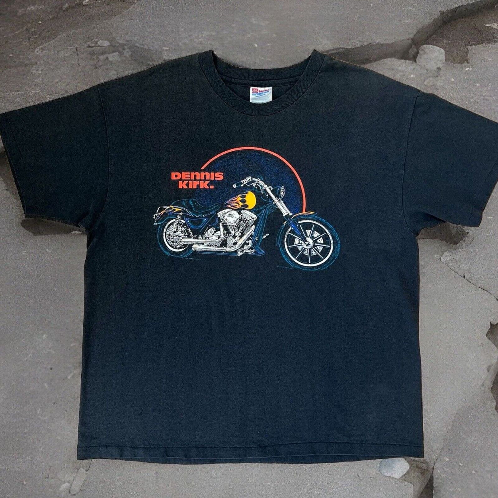 Vintage Vintage Dennis Kirk Motorcycles Shirt Black 90s Biker Punk Size US XL / EU 56 / 4 - 1 Thumbnail