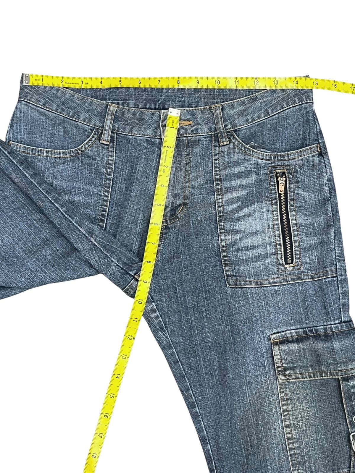 Fragment Design Vintage PLAYCHESS Japan Grunge Cross Bondage Flare Denim Size 29" - 13 Thumbnail