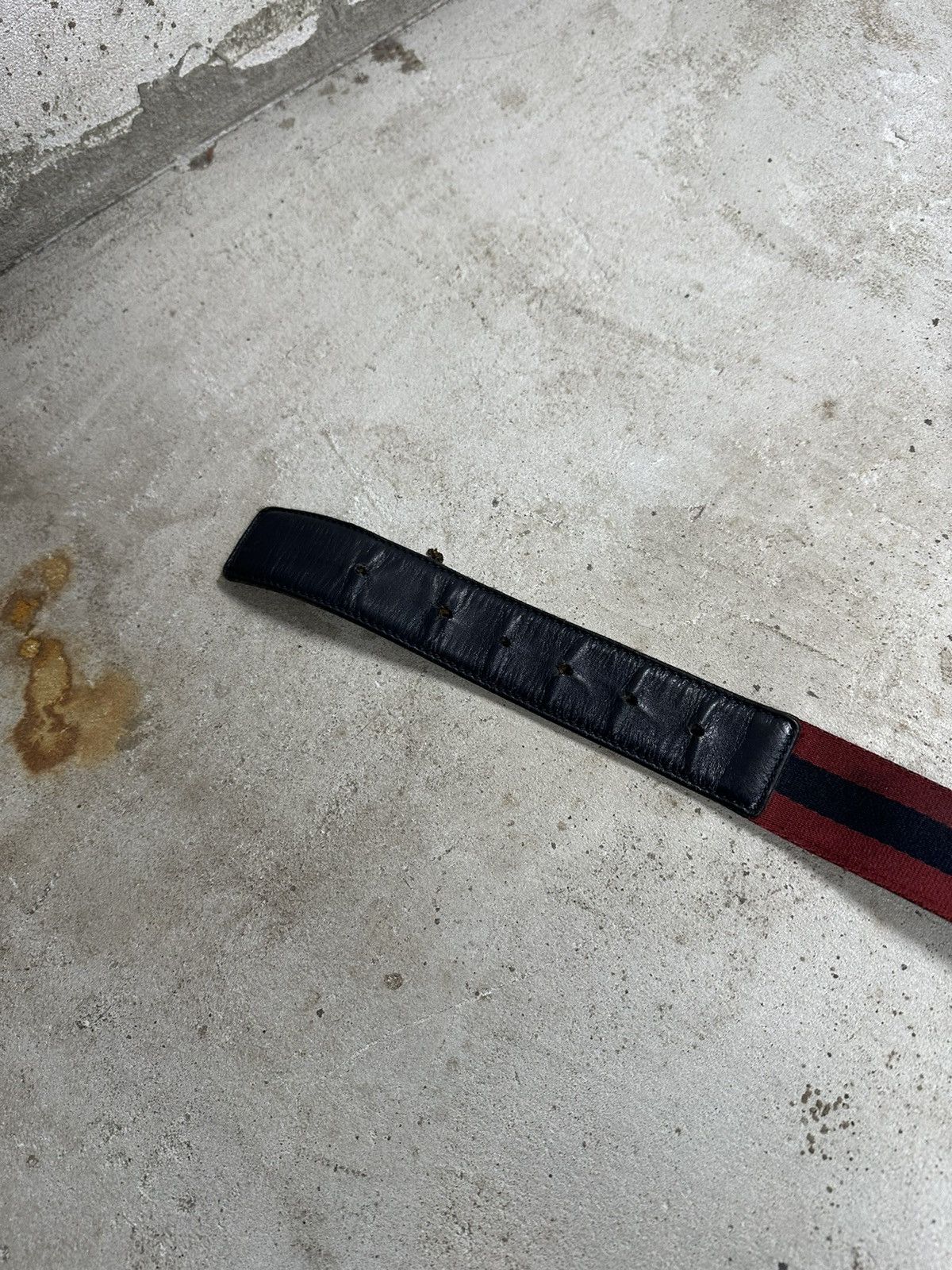 Gucci ‼️ Gucci Web Stripe Navy/Burgundy Belt Size ONE SIZE - 8 Thumbnail