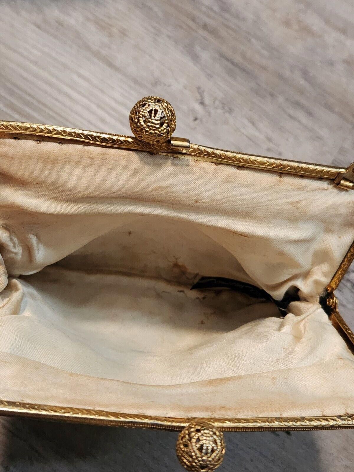Handmade Vintage Tapestry Purse Clutch 30's 40's Belill Made In West Size ONE SIZE - 3 Thumbnail
