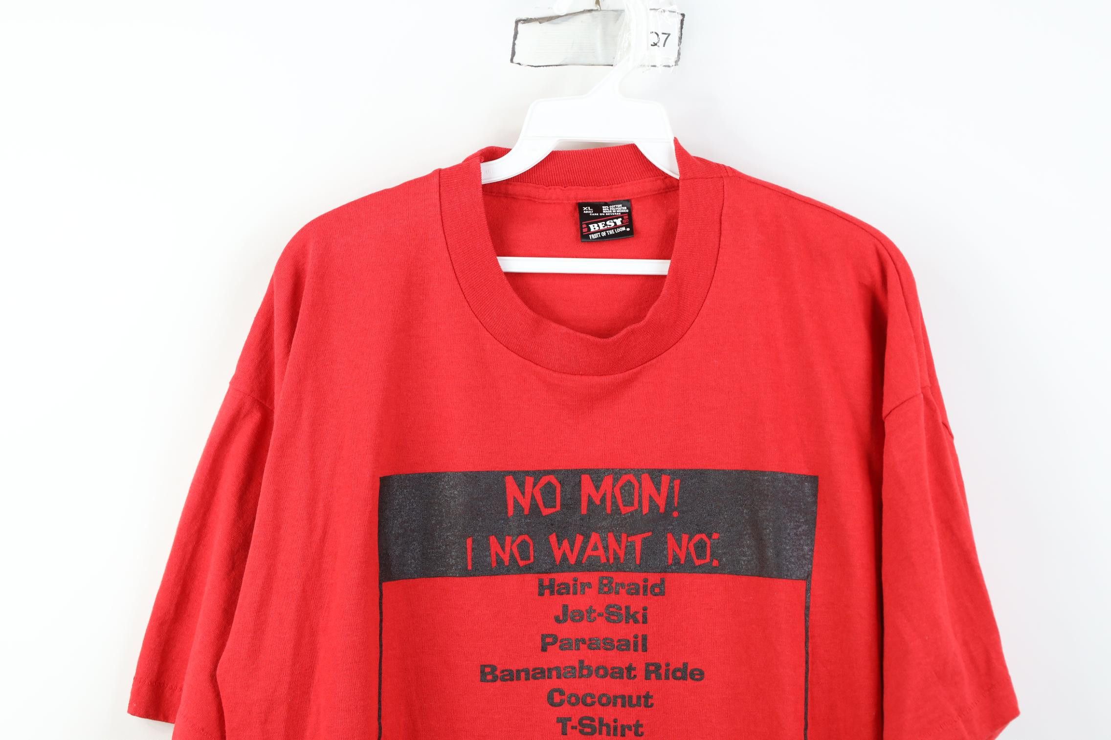 Vintage Vintage 90s Streetwear I No Want No Bahamas T-Shirt Red USA Size US XL / EU 56 / 4 - 2 Thumbnail