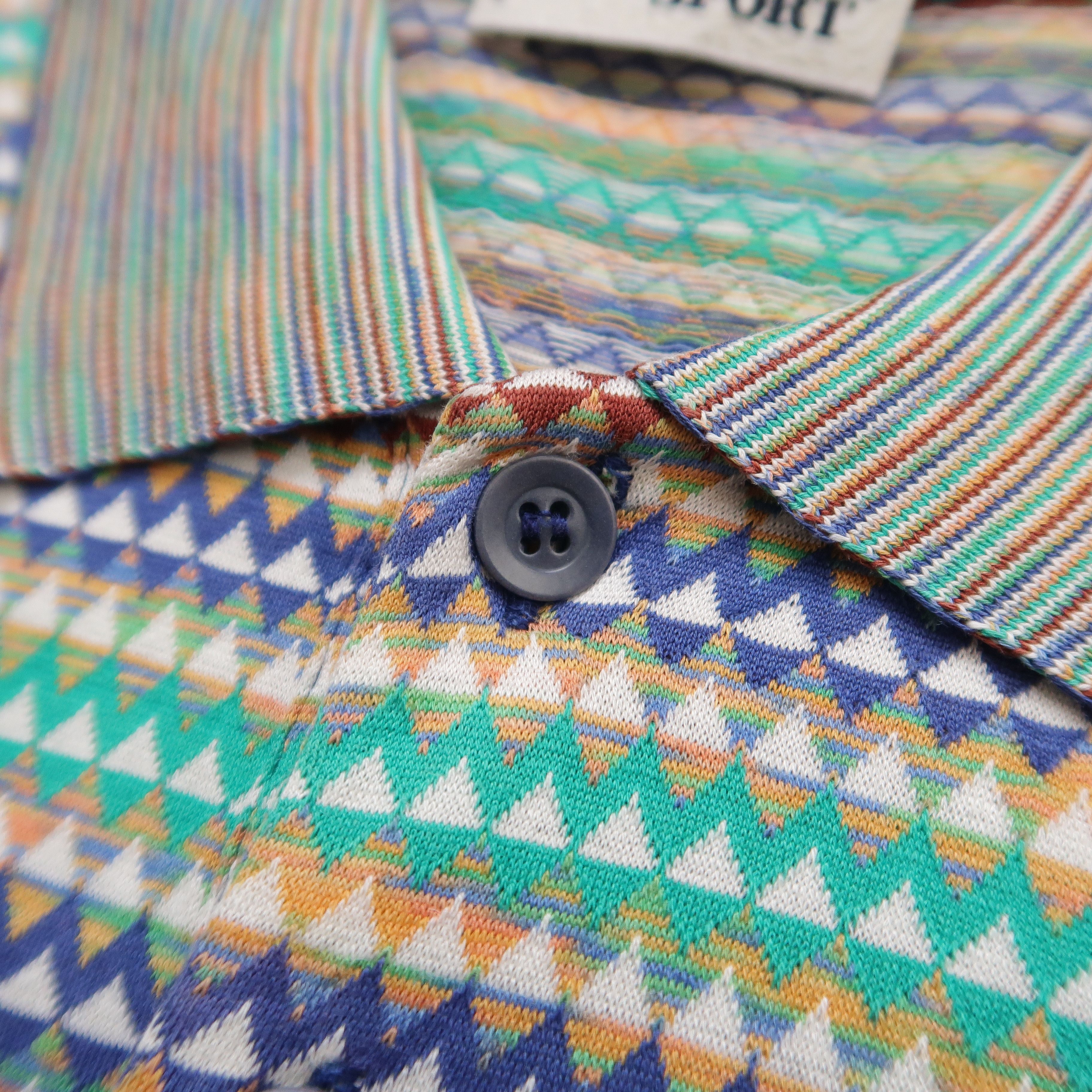 Missoni Vintage 90s Missoni Sport Psychedelic Argyle Polo Shirt Size US S / EU 44-46 / 1 - 5 Thumbnail