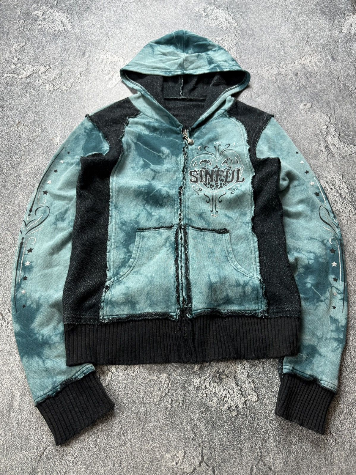 Affliction Sinful By Affliction Y2K Tribal Heart Wings Zip Hoodie LGB Size L / US 10 / IT 46 - 4 Thumbnail