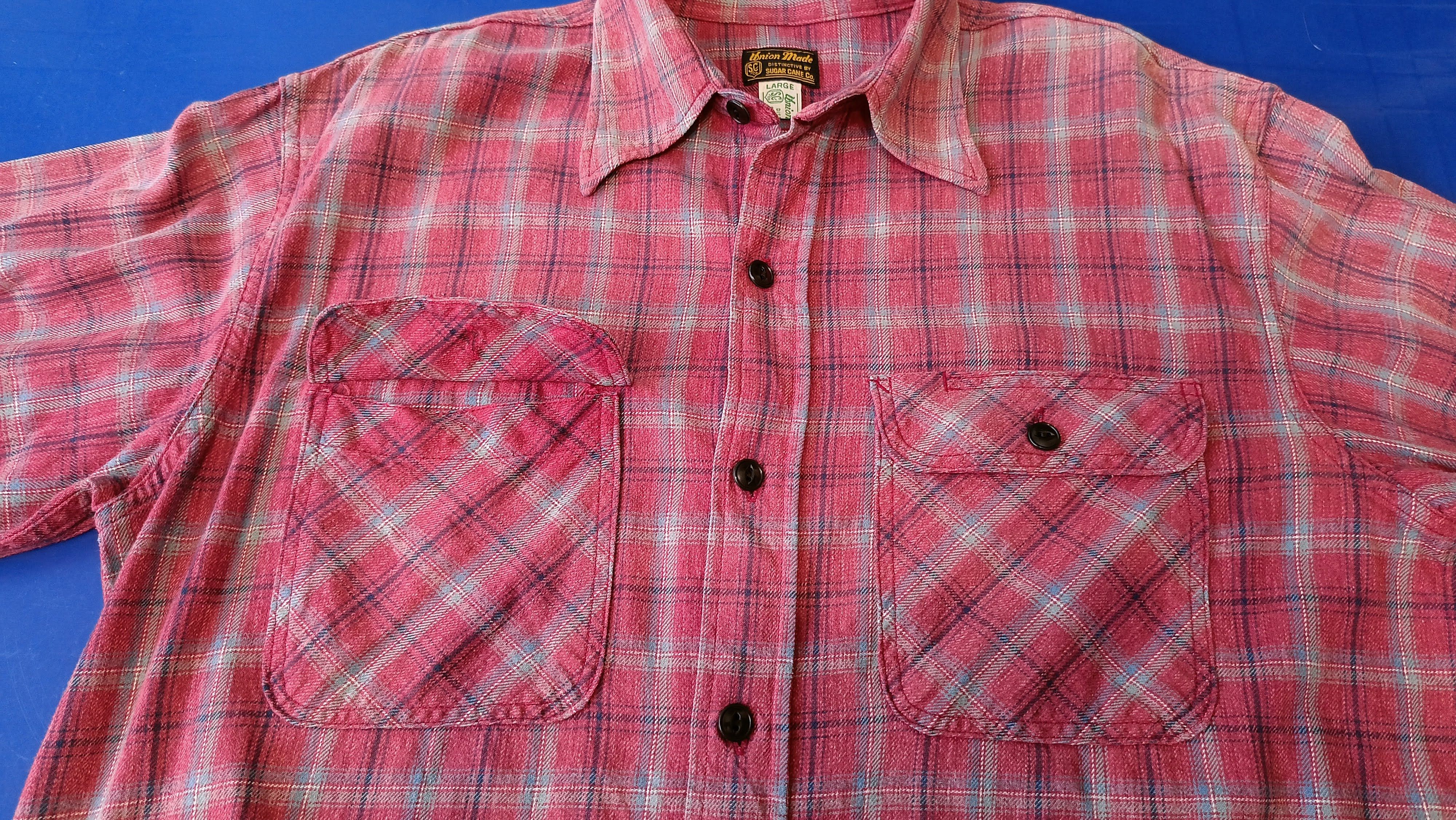Sugar Cane SUGAR CANE Union Made TOYO red plaid chore work shirt large Size US L / EU 52-54 / 3 - 11 Thumbnail