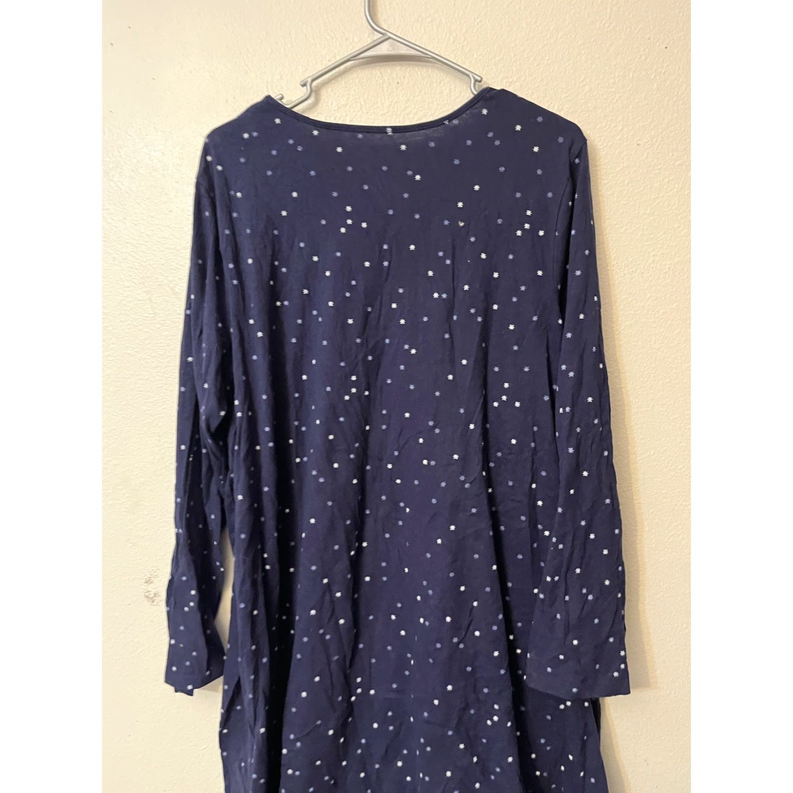 Croft & Barrow Croft & Barrow Blouse Long Sleeve Women's 1X Navy Blue Polka Dot Shirt Ladies Plus Size Size XL / US 12-14 / IT 48-50 - 3 Thumbnail