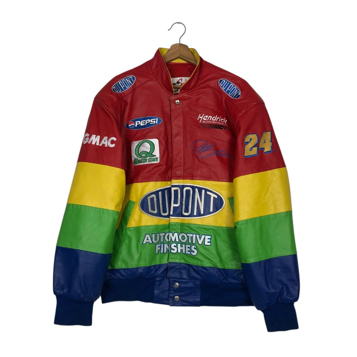 Jimi Hendrix 🔥VINTAGE GENUINE LEATHER JACKET BOMBER DUPONT HENDRIK USA Size US L / EU 52-54 / 3 - 13 Thumbnail
