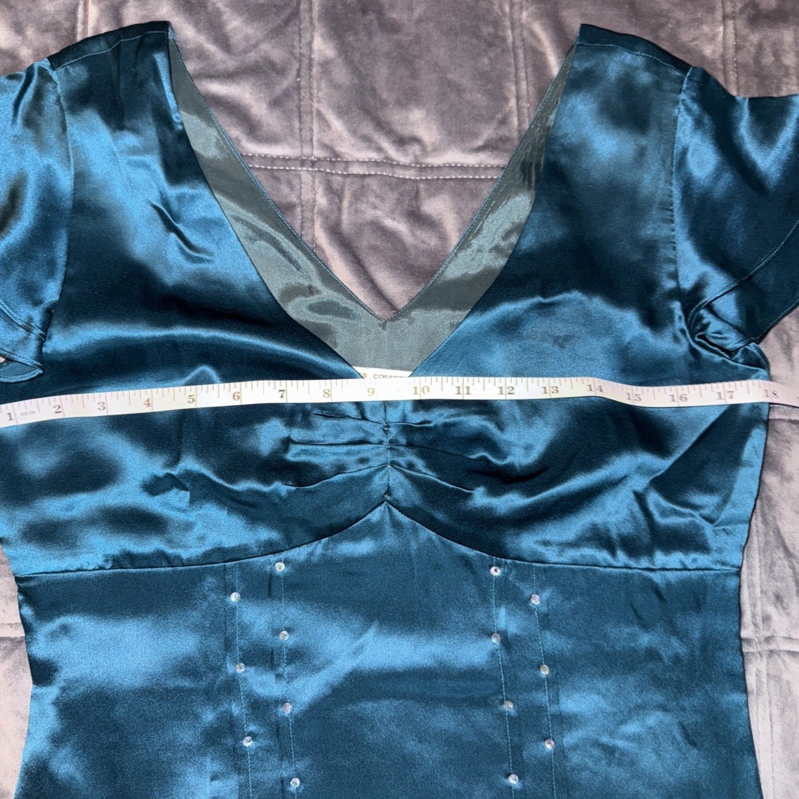 Other VTG DEPECHE MODE Turquoise 100% Silk Baby Doll Sequin Y2K Size M / US 6-8 / IT 42-44 - 10 Thumbnail