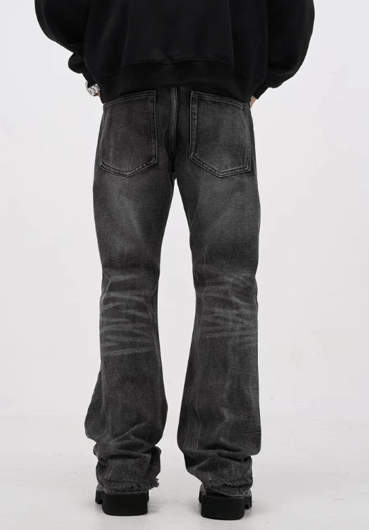 Japanese Brand × Jean Black straight-leg vintage washed ripped jeans Size US 32 / EU 48 - 6 Thumbnail