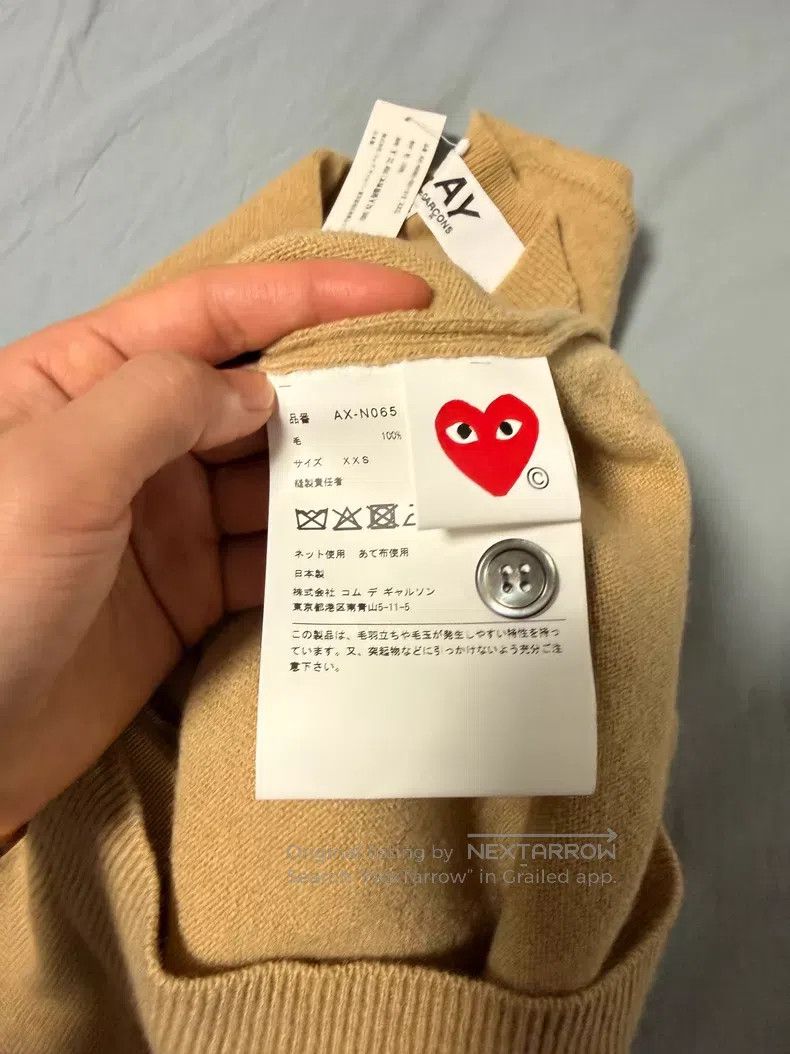 Comme des Garcons Comme Des Garcons Sweater beige with white hearts Size XXS / US 00 / IT 34 - 3 Thumbnail