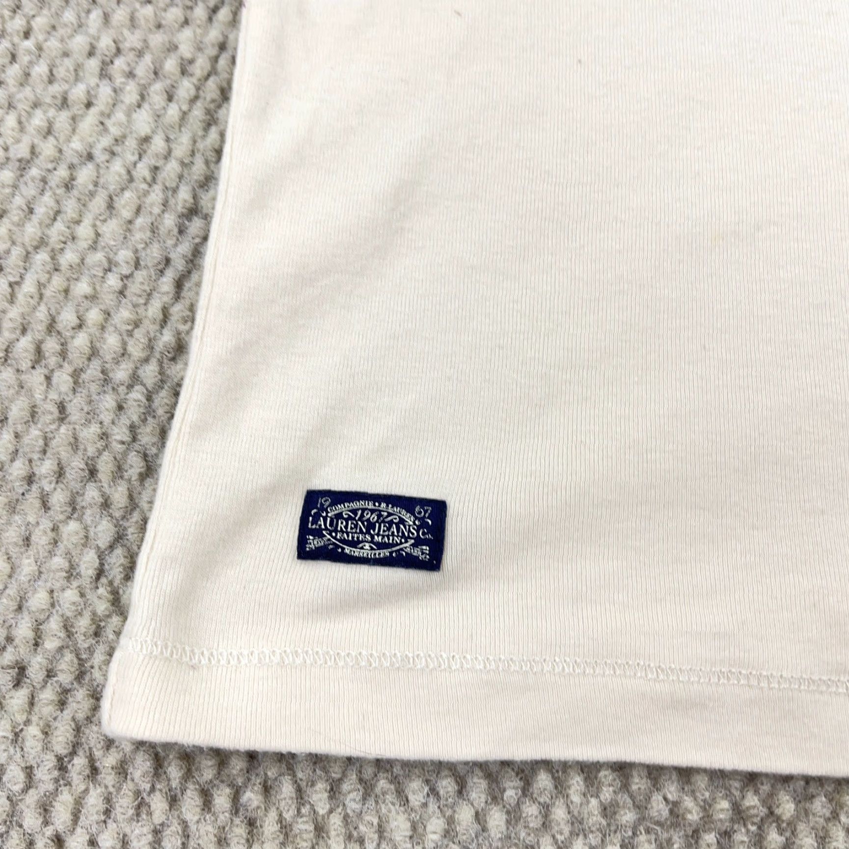 Ralph Lauren Vintage Ralph Lauren Women’s Henley Shirt 1X Cream White Cotton Thermal Casual Easy Care Size XL / US 12-14 / IT 48-50 - 4 Thumbnail
