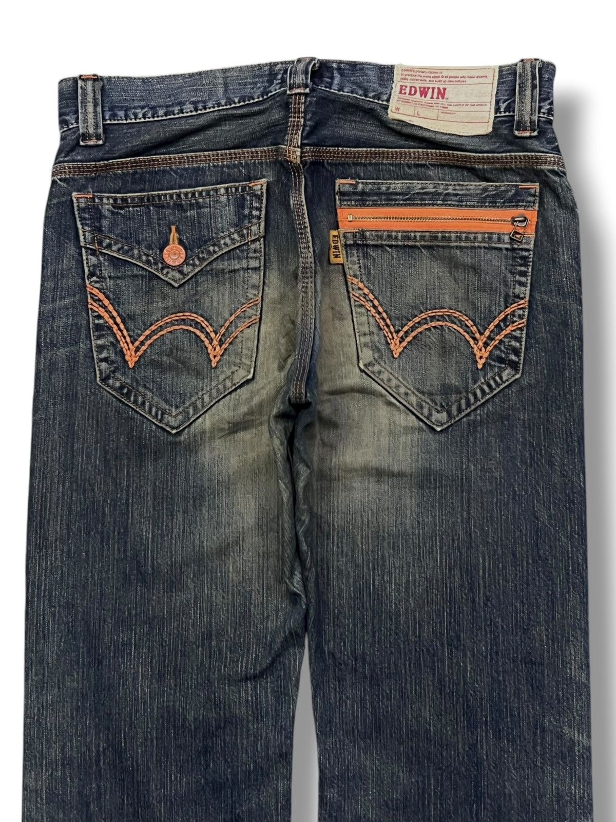 Edwin Loose Vintage Edwin 403XVS - Faded Mud Wash,Distressed Denim Size US 35 - 5 Thumbnail