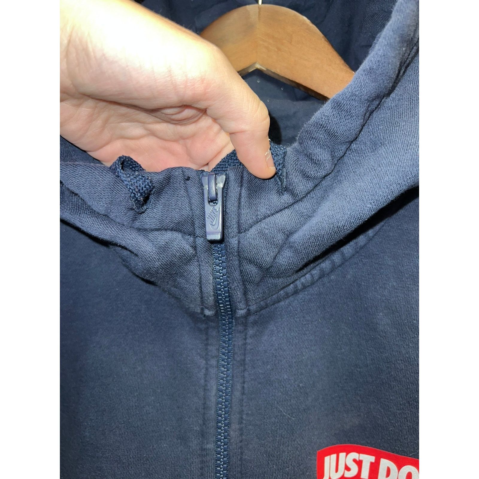 Vintage Nike Just Do It Hoodie Full Zip Sweatshirt Swoosh Logo Large Size US L / EU 52-54 / 3 - 3 Thumbnail