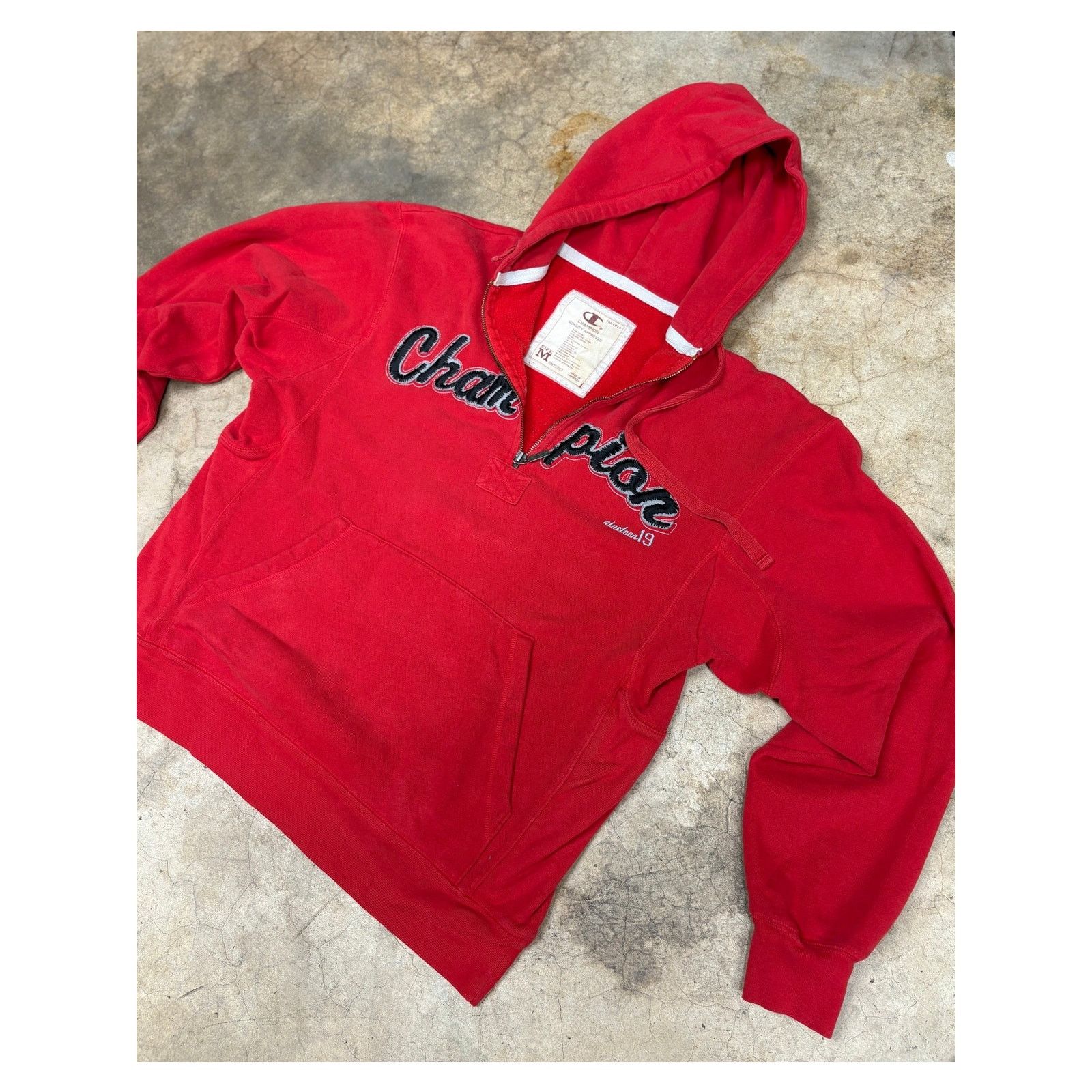 Champion Vintage Champion Reverse Weave Half-Zip Red Hoodie M Size US M / EU 48-50 / 2 - 1 Thumbnail
