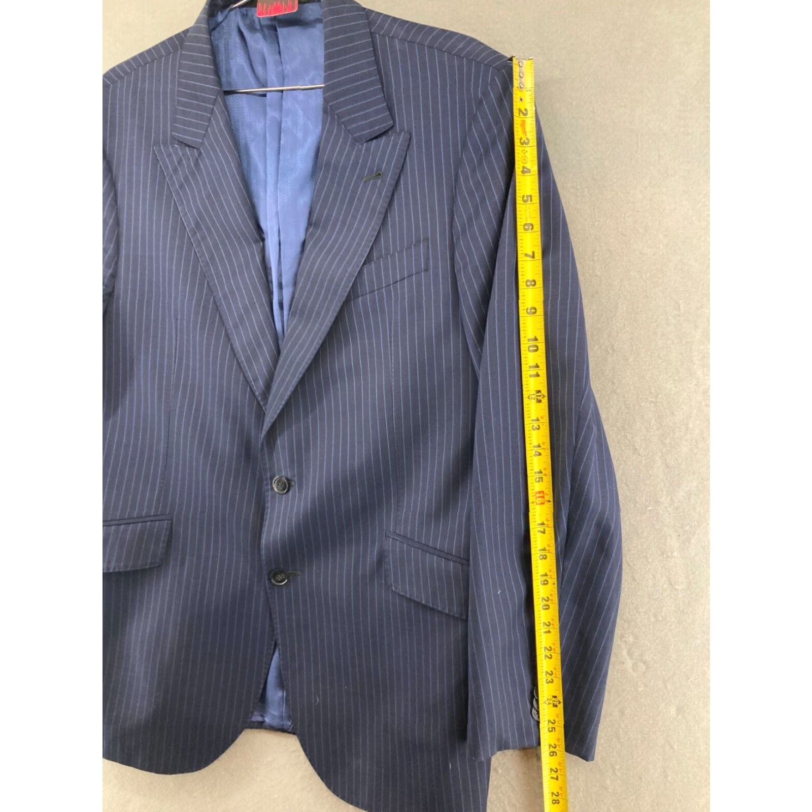Joseph Abboud Joseph Abboud Mens Wool Suit Jacket Blue Pinstripe 42R Regular Single-Breasted Size 42R - 4 Thumbnail