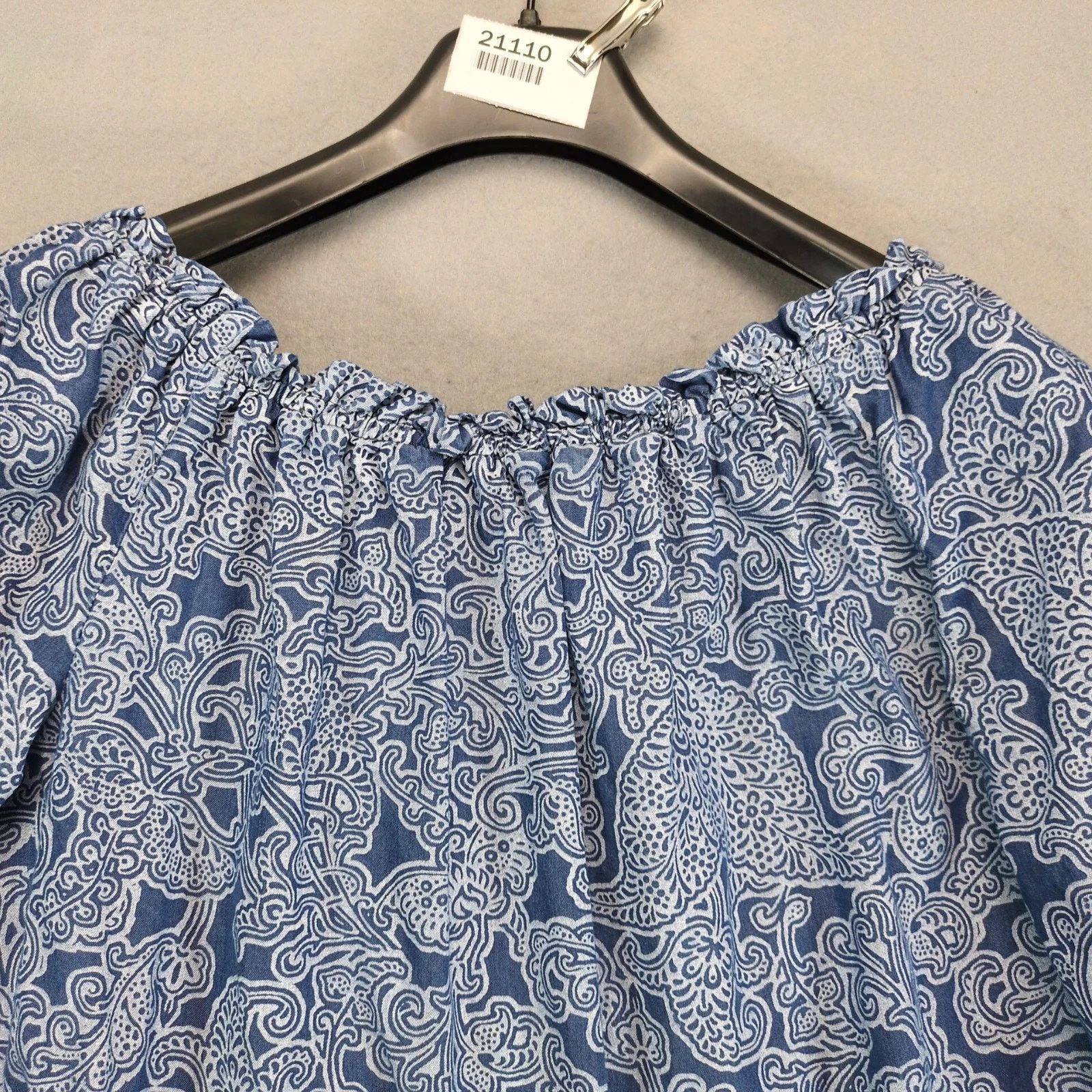 Jones New York Jones NY Blue Paisley Peasant Blouse Sz M On/Off Shoulder Size M / US 6-8 / IT 42-44 - 9 Thumbnail