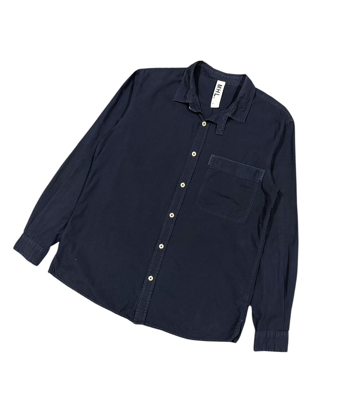 Margaret Howell MHL Margaret Howell Navy Blue Cotton Button Ups Shirt Size US S / EU 44-46 / 1 - 6 Thumbnail