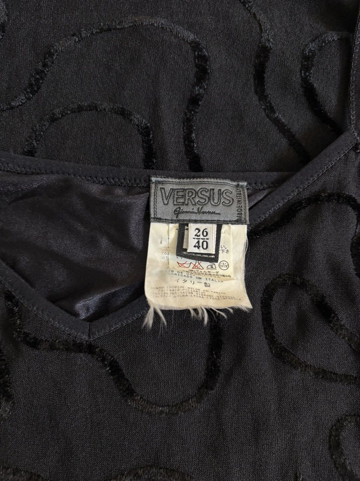 Versus Versace × Vintage Vintage Versus by Gianni Versace Black Velvet Midi Dress Size S / US 4 / IT 40 - 10 Thumbnail