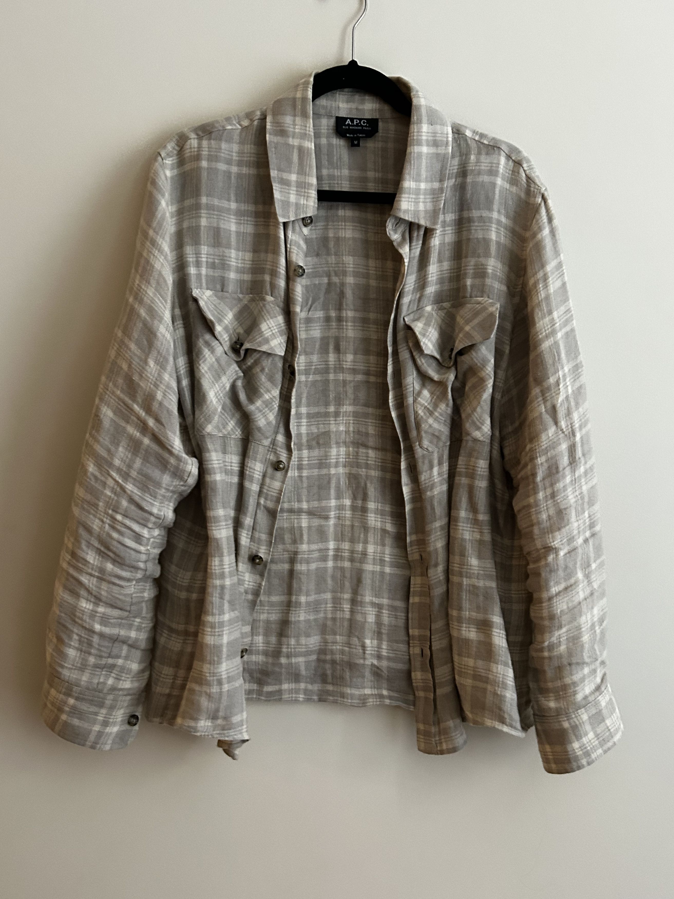 A.P.C. APC Linen Checkered Shirt Size US M / EU 48-50 / 2 - 1 Thumbnail