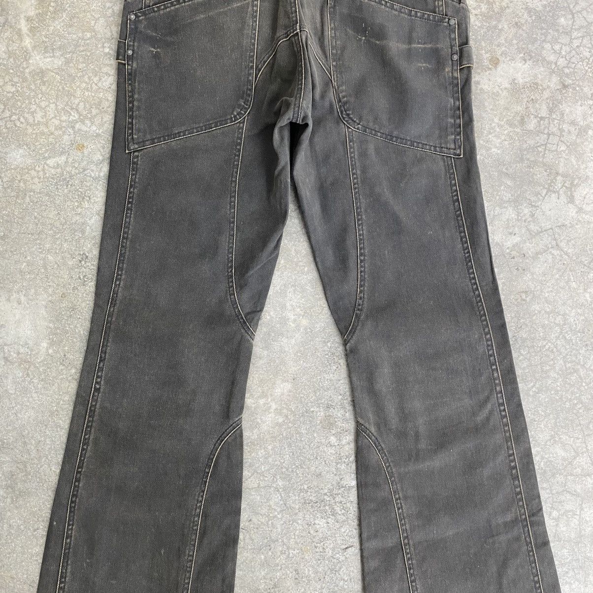 JACKROSE 2000’s Jackrose Coated Panelled Super Flared Jeans Size US 32 / EU 48 - 14 Thumbnail