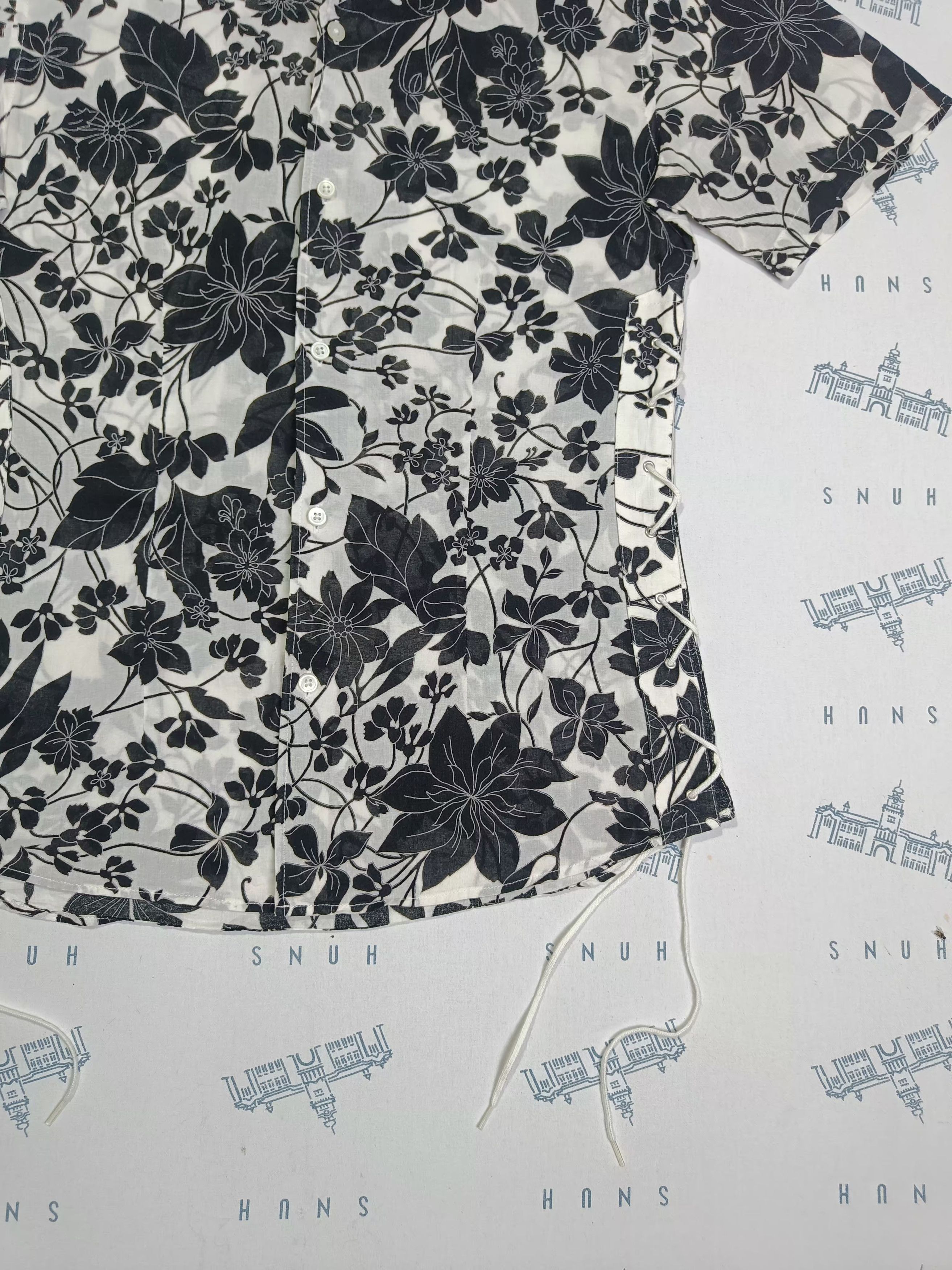 Tornado Mart Tornado Mart Side Laces Floral Printed Hawaiian Shirt Size L / US 10 / IT 46 - 17 Thumbnail