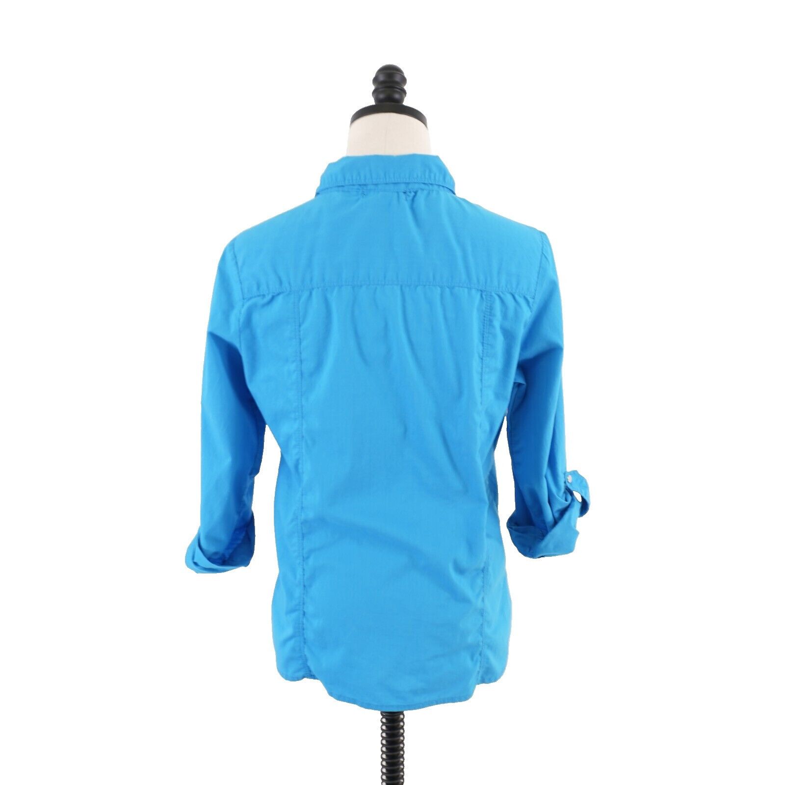 Designer Ava & Grace Teal Large Cotton Blend Roll Tab Metal Button Fr Size L / US 10 / IT 46 - 6 Thumbnail