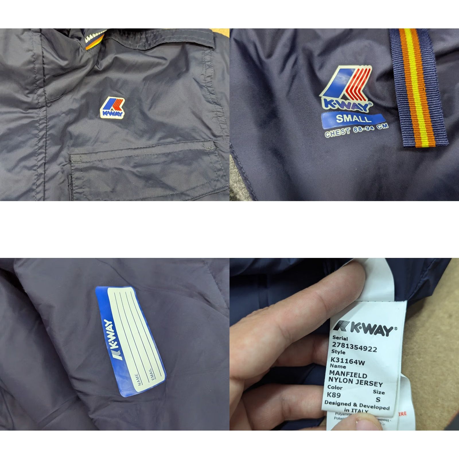 K-Way K-WAY Manfield Jacket Mens Size S Blue Hoodie Waterproof Nylon Windbreaker Outdoor Rain Zip Front Pockets Full Zip Hooded Vintage No Size US S / EU 44-46 / 1 - 10 Thumbnail