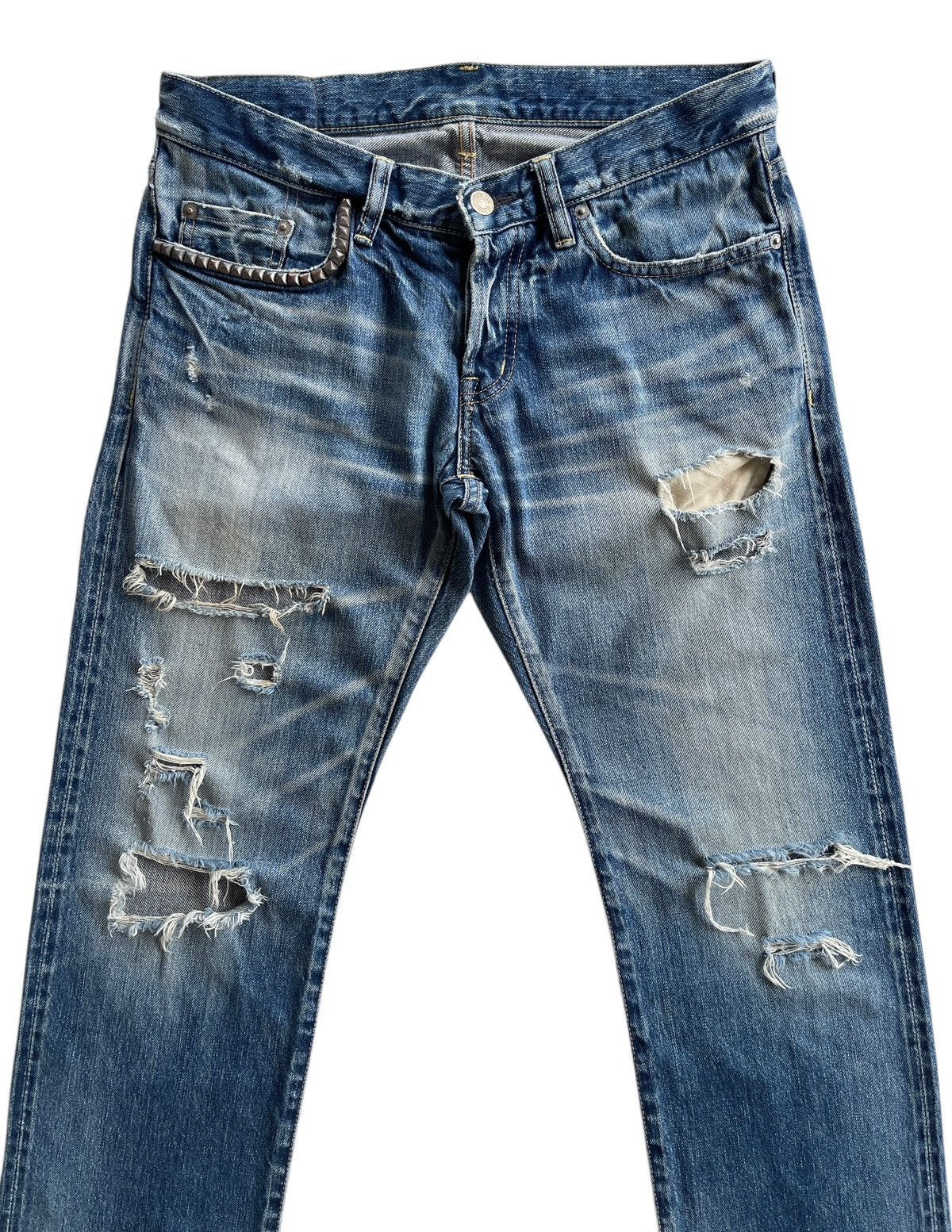 Hysteric Glamour Hysteric Glamour Studded Distressed Selvedge Denim Size US 30 / EU 46 - 3 Thumbnail
