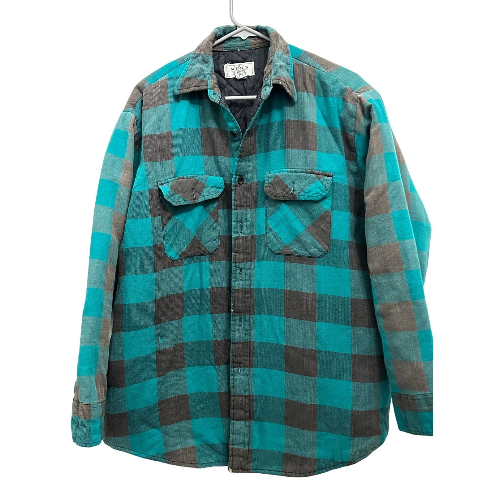 Other Vintage Quilt Lined Teal Gray Flannel Shirt Jacket Men’s L Size US L / EU 52-54 / 3 - 1 Thumbnail