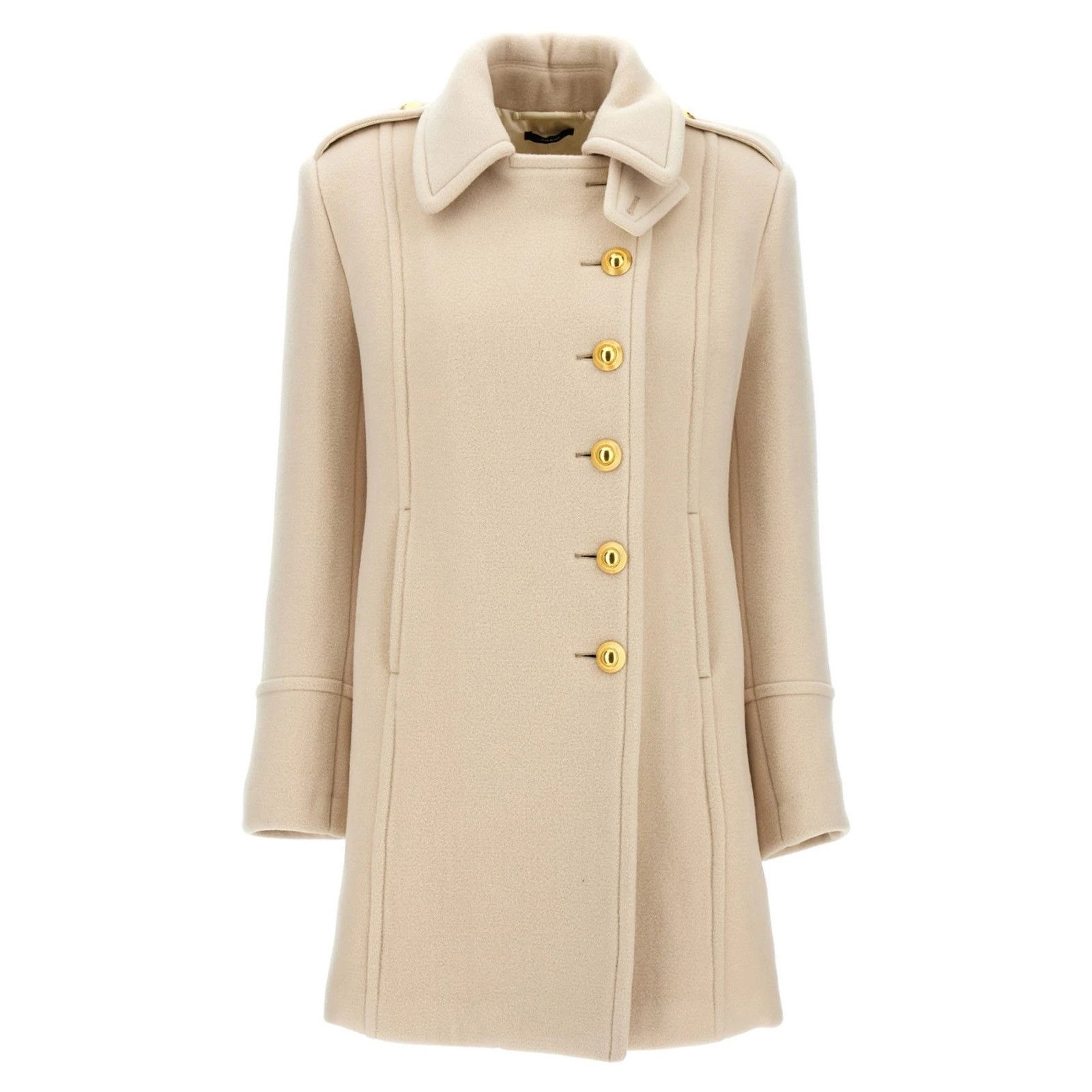 Tom Ford TOM FORD Beige Single-Breasted Wool Coat New & Authentic (Wo Size XS / US 0-2 / IT 36-38 - 1 Thumbnail