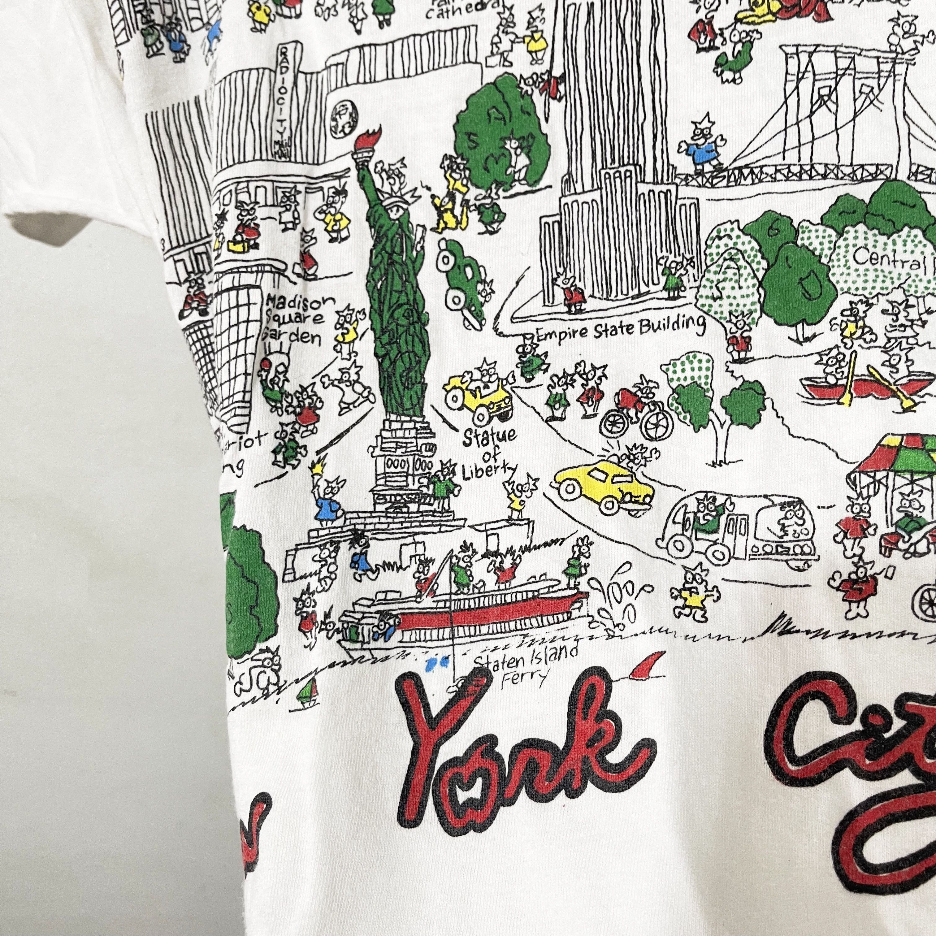 Vintage Vintage 90s New York City T-Shirt Size US L / EU 52-54 / 3 - 3 Thumbnail