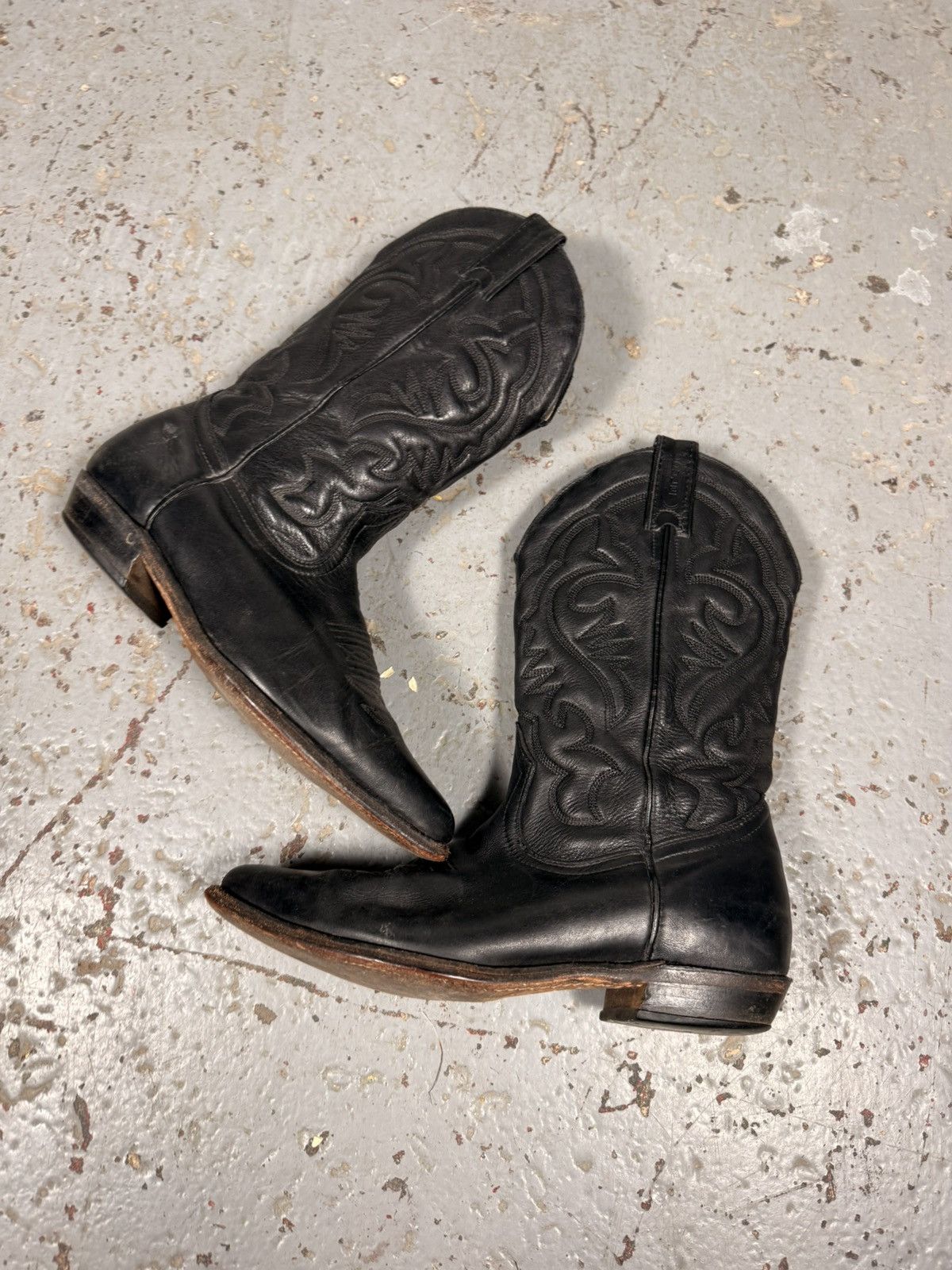 Boulet 90s Vintage Boulet Canada Made All Black Cowboy Boots Size US 7.5 / EU 40-41 - 4 Thumbnail