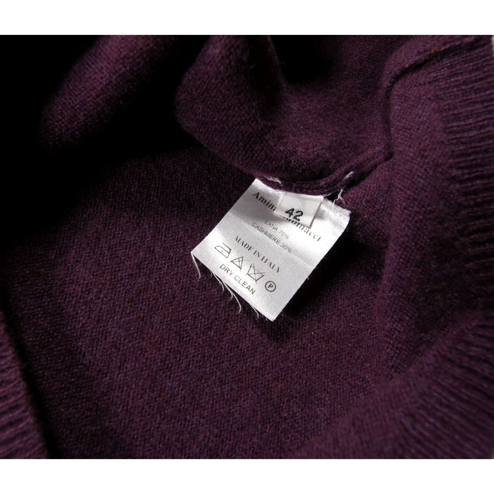 Rubinacci Amina Rubinacci Sweater Womens L Burgundy Short Sleeve Wool Cashmere Italy Shirt Pullover Knit Crew Neck Casual Womens Size L / US 10 / IT 46 - 5 Thumbnail