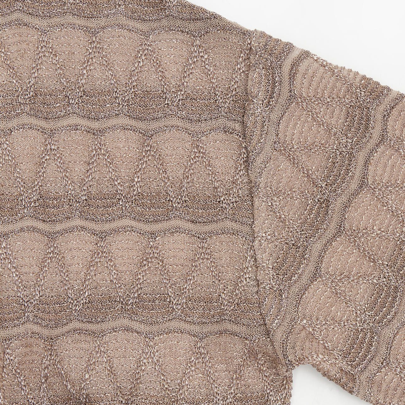 Missoni Luxury Missoni sweater beige shiny knit Shirt Long Sleeve Size M / US 6-8 / IT 42-44 - 5 Thumbnail