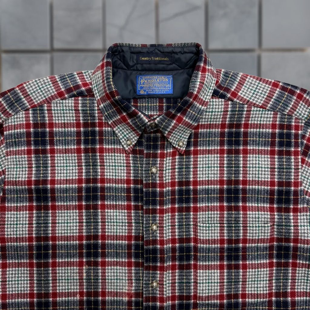 Pendleton VINTAGE Pendleton Flannel Shirt Mens L Button-Up Red Plaid Wool Made In USA Size US L / EU 52-54 / 3 - 1 Thumbnail