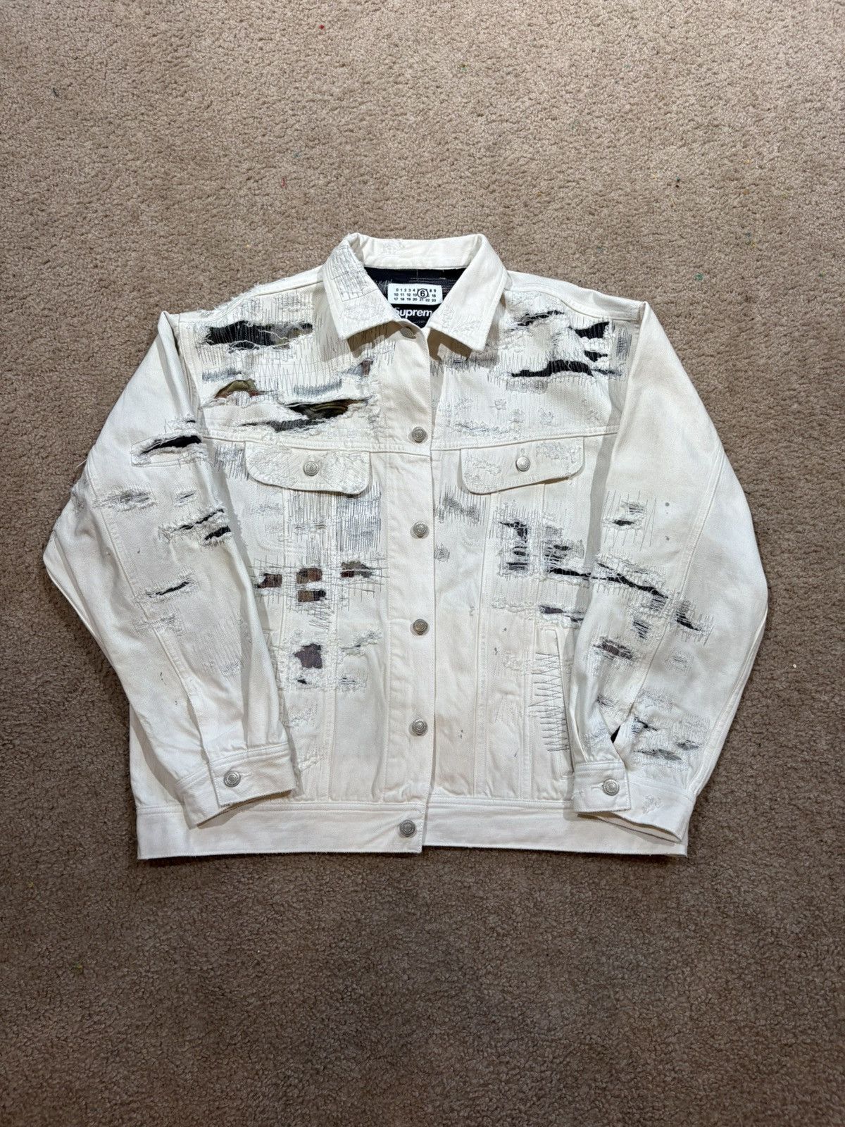 Maison Margiela × Supreme Supreme x Maison Margiela Selvedge Jacket (White) Size US L / EU 52-54 / 3 - 2 Thumbnail