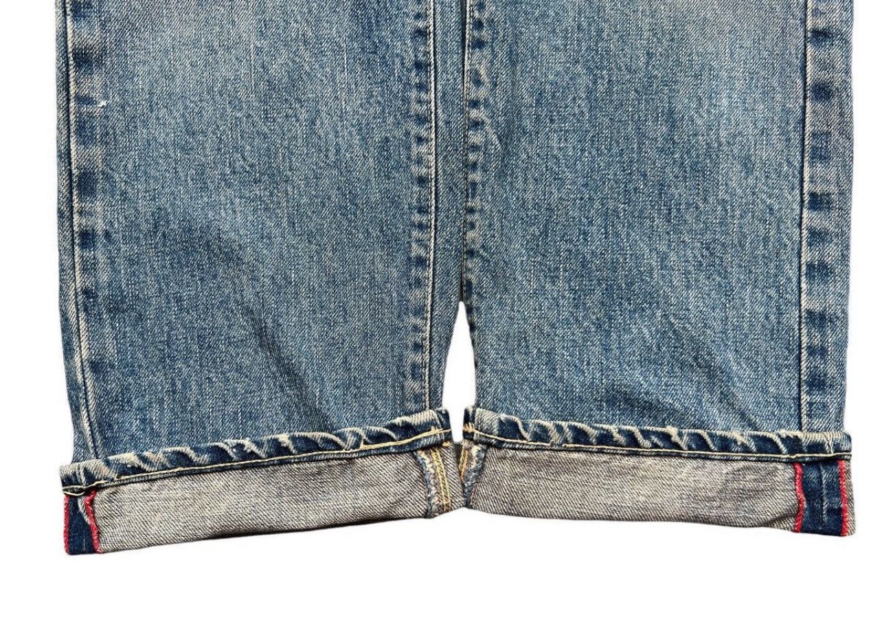 Blue Blue Japan Vintage BlueBlue Japan Selvedge Distressed Wide Jeans 24x30 Size 24" / US 00 / IT 34 - 6 Thumbnail