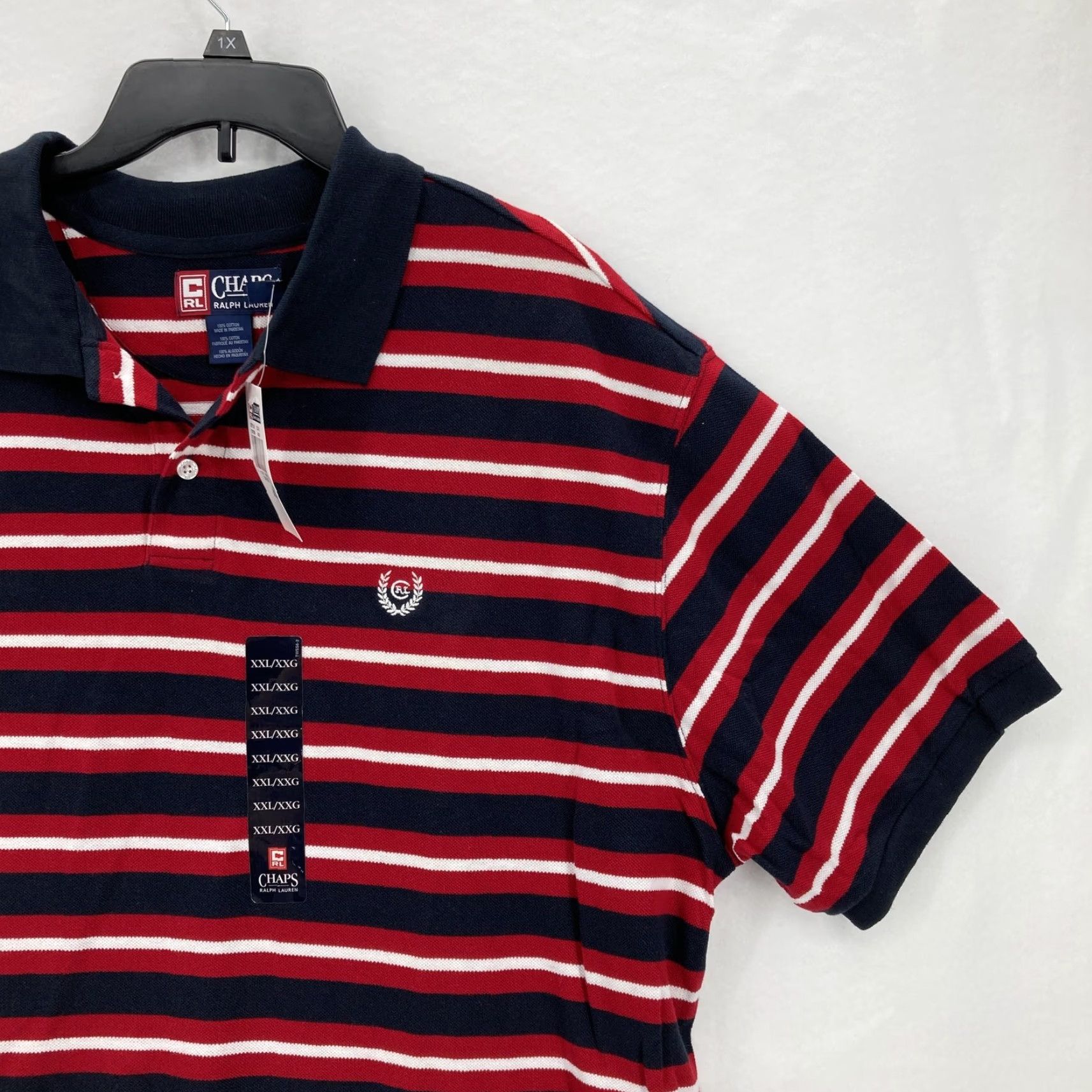 Chaps Chaps Ralph Lauren Polo Shirt Mens 2XL Navy Red White Striped Classic Rugby NWT Size US XXL / EU 58 / 5 - 2 Thumbnail