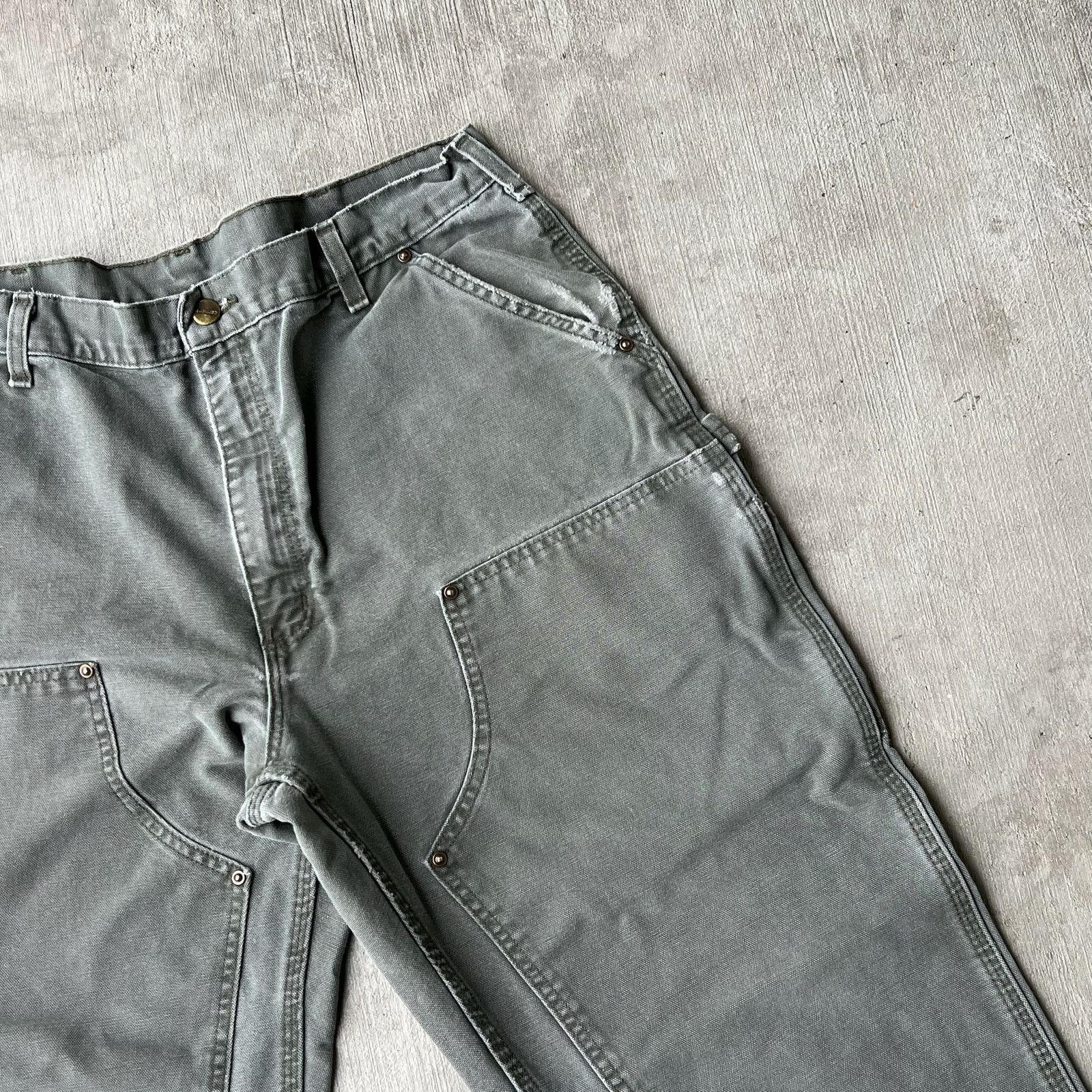Carhartt × Vintage Carhartt MOS green double knee work wear carpenter pants Size US 35 - 4 Thumbnail