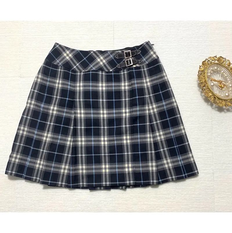 Burberry Burberry Gray Wool Midi Skirt for Women Size 23" - 1 Thumbnail