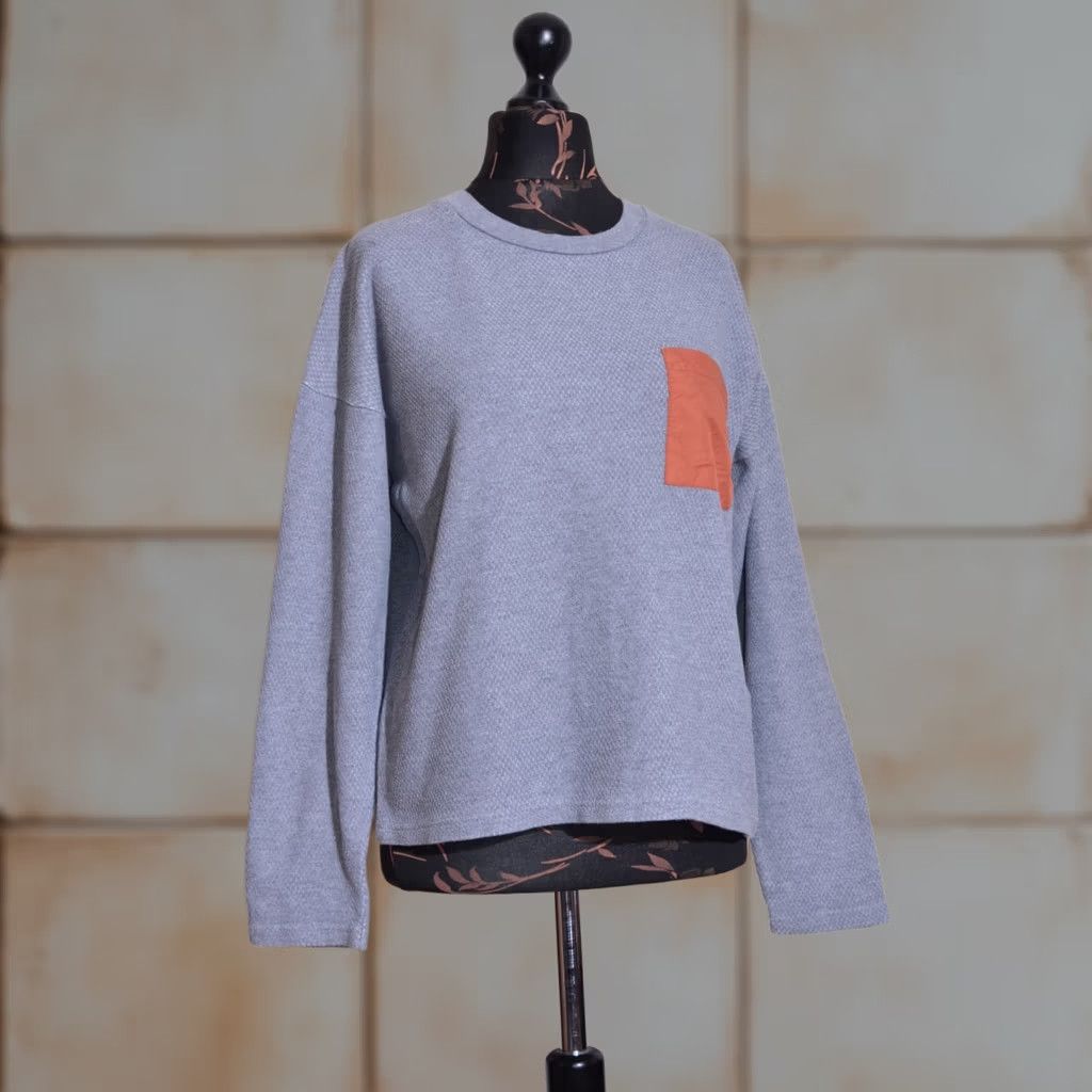 Vintage VINTAGE Global Work Jumper Ladies Grey Cotton Light Boxy Size M Shirt Womens Size M / US 6-8 / IT 42-44 - 1 Thumbnail